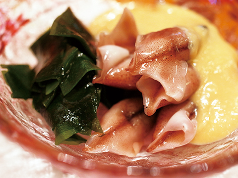 ホタルイカの酢味噌がけ 500円