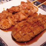 とり・ぶた串(各１本150円)  特製つくね(１本300円)