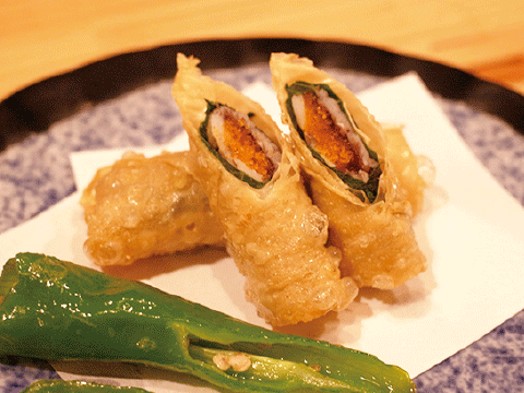 シャコの湯葉巻き揚げ    850円