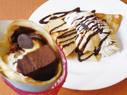 リイノのケーキクレープセット      1,200円(コーヒーor紅茶付き。アイスもOK)