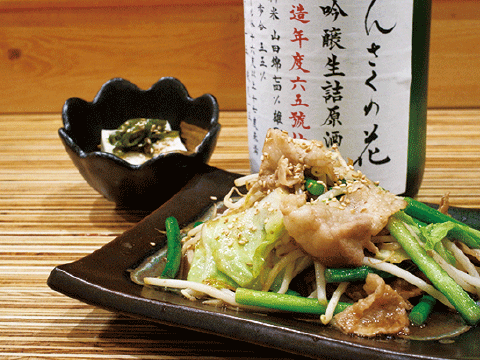 まんさくの花純米吟醸生詰め原酒と いっしょにいかが？