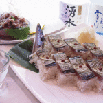 〆秋刀魚のなめろう 750円 押し寿司880円
