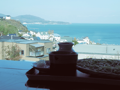 お蕎麦はもちろん、 窓からの景色も楽しめます。