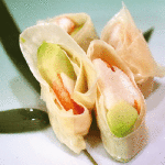 蟹と帆立とアボカドの湯葉巻き    680円